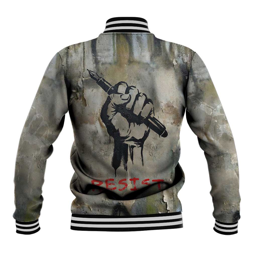 Ngugi wa Thiong O Baseball Jacket Graffiti Resist Statement Ink Pen Revolution Fist Literary Activism - African Pride