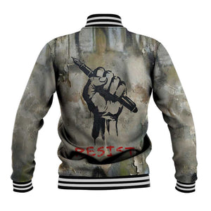 Ngugi wa Thiong O Baseball Jacket Graffiti Resist Statement Ink Pen Revolution Fist Literary Activism - African Pride