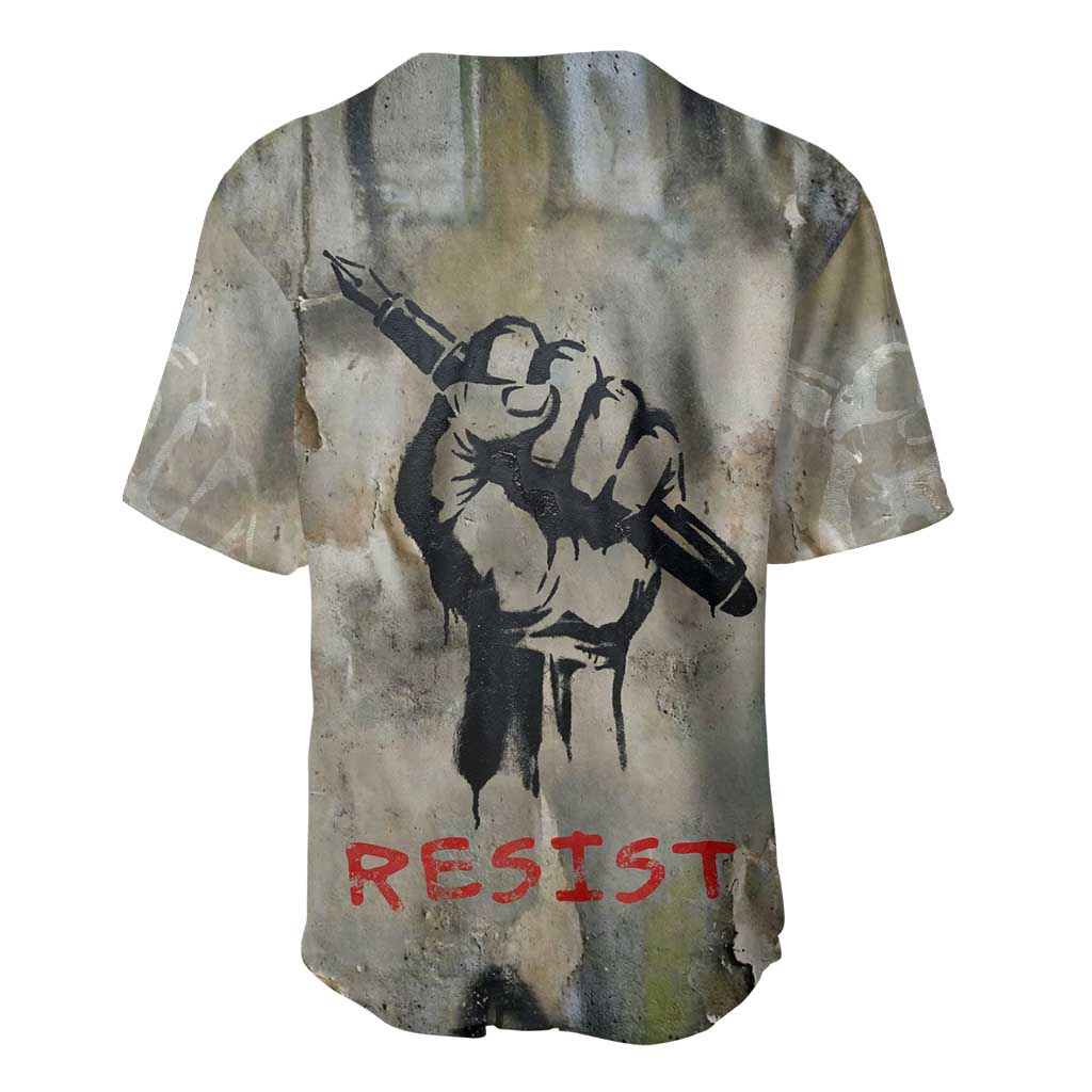Ngugi wa Thiong O Baseball Jersey Graffiti Resist Statement Ink Pen Revolution Fist Literary Activism - African Pride