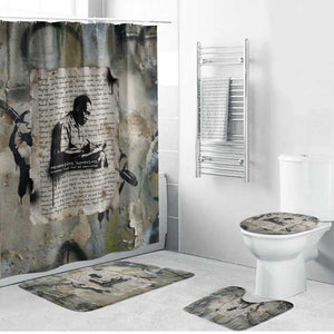 Ngugi wa Thiong O Bathroom Set Graffiti Resist Statement Ink Pen Revolution Fist Literary Activism - African Pride