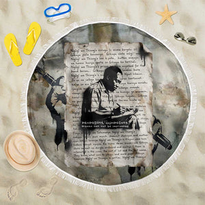 Ngugi wa Thiong O Beach Blanket Graffiti Resist Statement Ink Pen Revolution Fist Literary Activism - African Pride