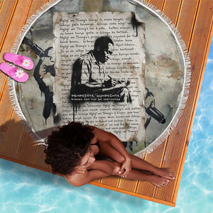 Ngugi wa Thiong O Beach Blanket Graffiti Resist Statement Ink Pen Revolution Fist Literary Activism - African Pride