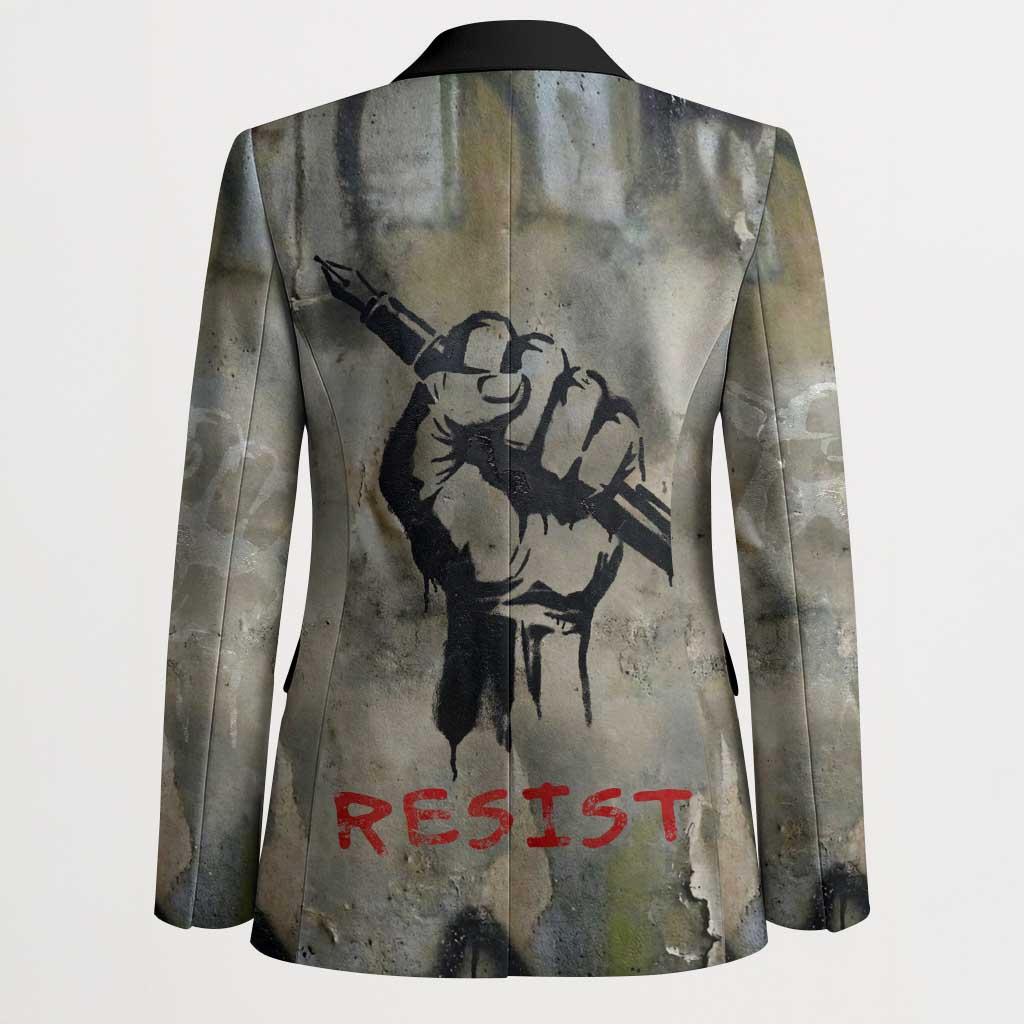 Ngugi wa Thiong O Blazer Graffiti Resist Statement Ink Pen Revolution Fist Literary Activism - African Pride