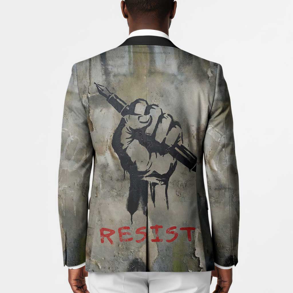 Ngugi wa Thiong O Blazer Graffiti Resist Statement Ink Pen Revolution Fist Literary Activism - African Pride