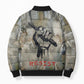 Ngugi wa Thiong O Bomber Puffer Jacket Graffiti Resist Statement Ink Pen Revolution Fist Literary Activism - African Pride