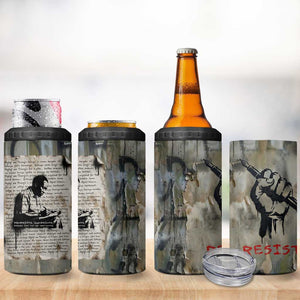 Ngugi wa Thiong O 4 in 1 Can Cooler Tumbler Graffiti Resist Statement Ink Pen Revolution Fist Literary Activism - African Pride