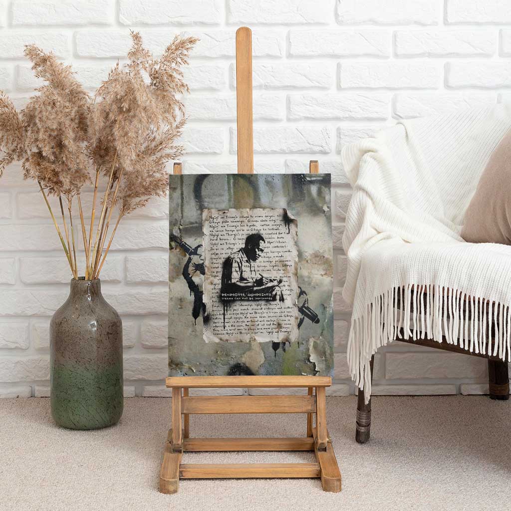 Ngugi wa Thiong O Canvas Wall Art Graffiti Resist Statement Ink Pen Revolution Fist Literary Activism - African Pride