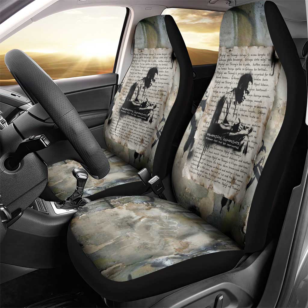 Ngugi wa Thiong O Car Seat Cover Graffiti Resist Statement Ink Pen Revolution Fist Literary Activism - African Pride