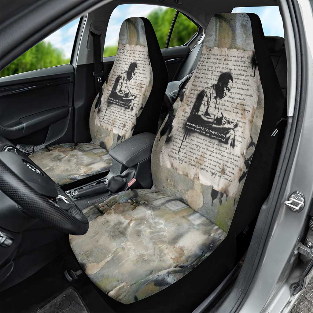 Ngugi wa Thiong O Car Seat Cover Graffiti Resist Statement Ink Pen Revolution Fist Literary Activism - African Pride