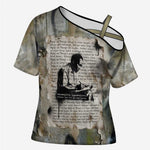 Ngugi wa Thiong O Cross Shoulder Shirt Graffiti Resist Statement Ink Pen Revolution Fist Literary Activism - African Pride
