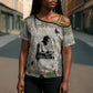 Ngugi wa Thiong O Cross Shoulder Shirt Graffiti Resist Statement Ink Pen Revolution Fist Literary Activism - African Pride
