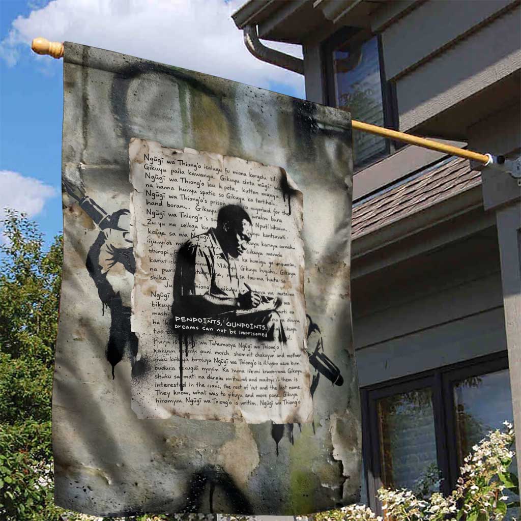 Ngugi wa Thiong O Garden Flag Graffiti Resist Statement Ink Pen Revolution Fist Literary Activism - African Pride