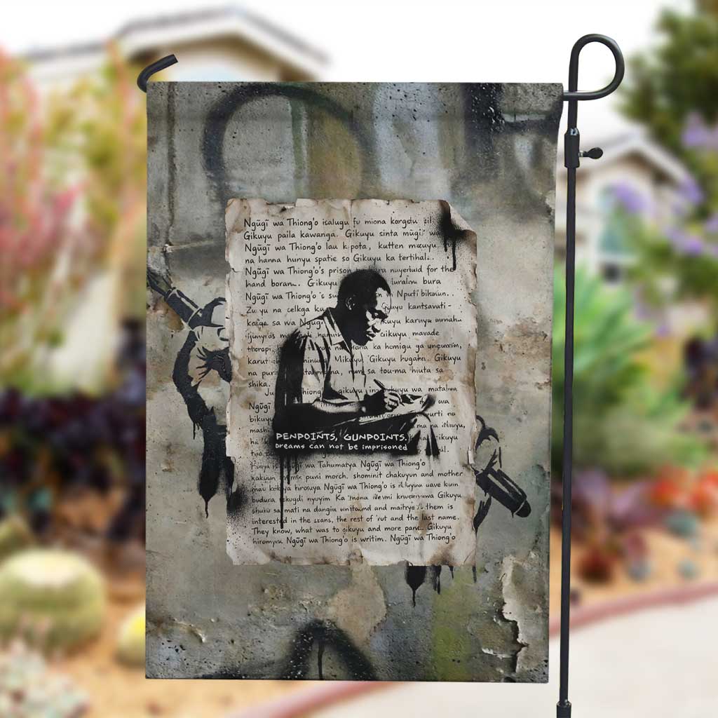 Ngugi wa Thiong O Garden Flag Graffiti Resist Statement Ink Pen Revolution Fist Literary Activism - African Pride