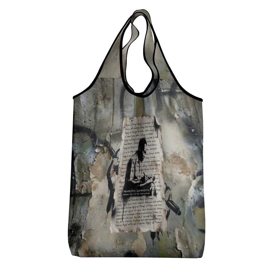 Ngugi wa Thiong O Grocery Bag Graffiti Resist Statement Ink Pen Revolution Fist Literary Activism - African Pride