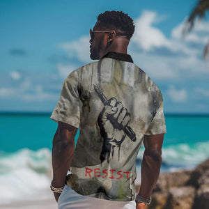 Ngugi wa Thiong O Hawaiian Shirt Graffiti Resist Statement Ink Pen Revolution Fist Literary Activism - African Pride