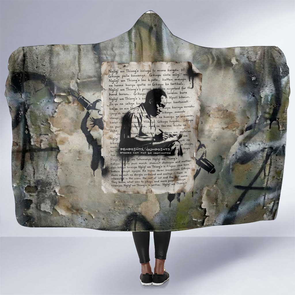 Ngugi wa Thiong O Hooded Blanket Graffiti Resist Statement Ink Pen Revolution Fist Literary Activism - African Pride