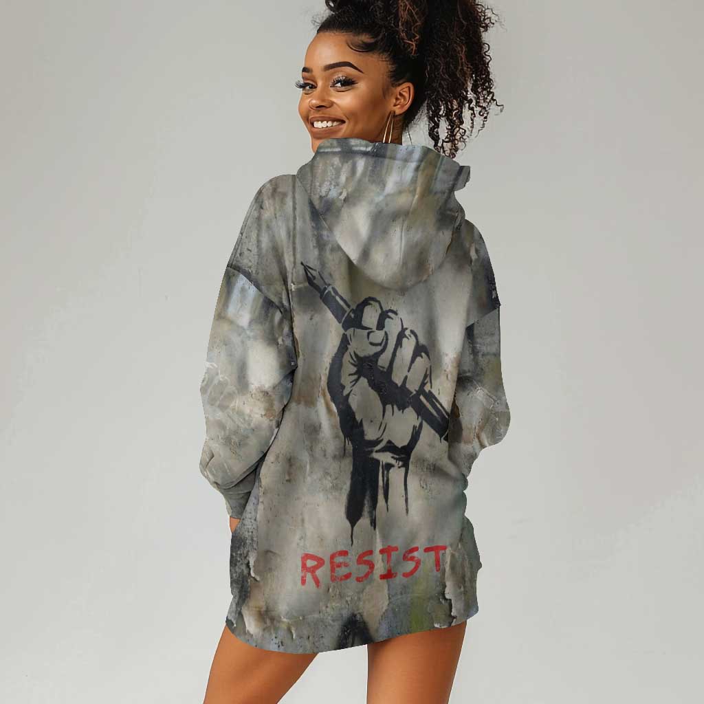 Ngugi wa Thiong O Hoodie Dress Graffiti Resist Statement Ink Pen Revolution Fist Literary Activism - African Pride