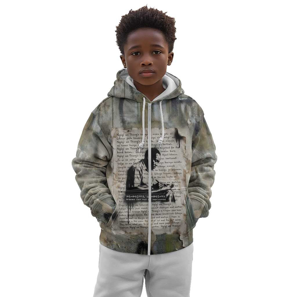 Ngugi wa Thiong O Kid Hoodie Graffiti Resist Statement Ink Pen Revolution Fist Literary Activism - African Pride
