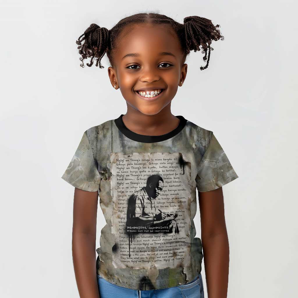 Ngugi wa Thiong O Kid T shirt Graffiti Resist Statement Ink Pen Revolution Fist Literary Activism - African Pride