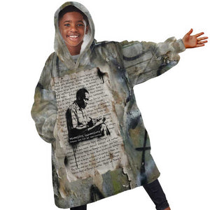 Ngugi wa Thiong O Kid Wearable Blanket Hoodie Graffiti Resist Statement Ink Pen Revolution Fist Literary Activism - African Pride