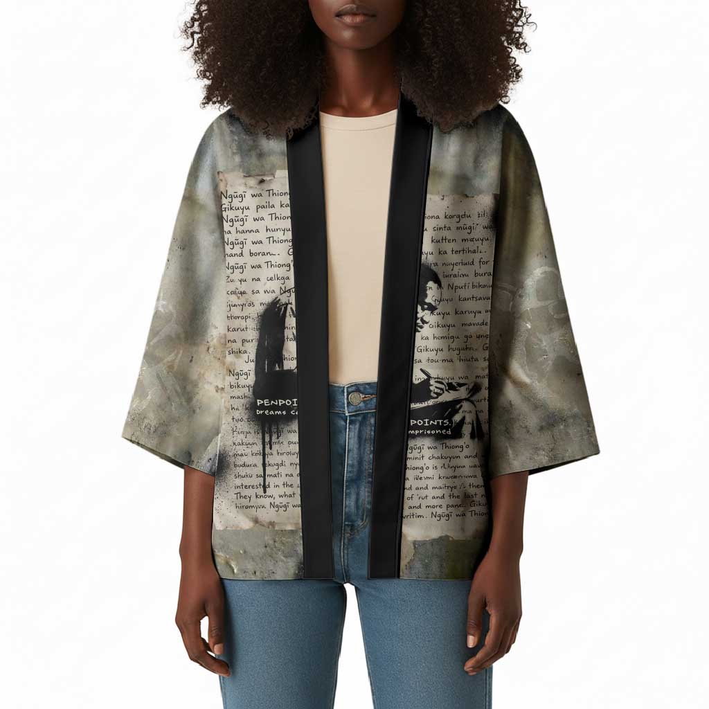 Ngugi wa Thiong O Kimono Graffiti Resist Statement Ink Pen Revolution Fist Literary Activism - African Pride
