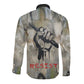 Ngugi wa Thiong O Long Sleeve Button Shirt Graffiti Resist Statement Ink Pen Revolution Fist Literary Activism - African Pride