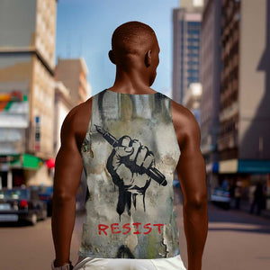 Ngugi wa Thiong O Men Tank Top Graffiti Resist Statement Ink Pen Revolution Fist Literary Activism - African Pride