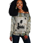 Ngugi wa Thiong O Off Shoulder Sweater Graffiti Resist Statement Ink Pen Revolution Fist Literary Activism - African Pride