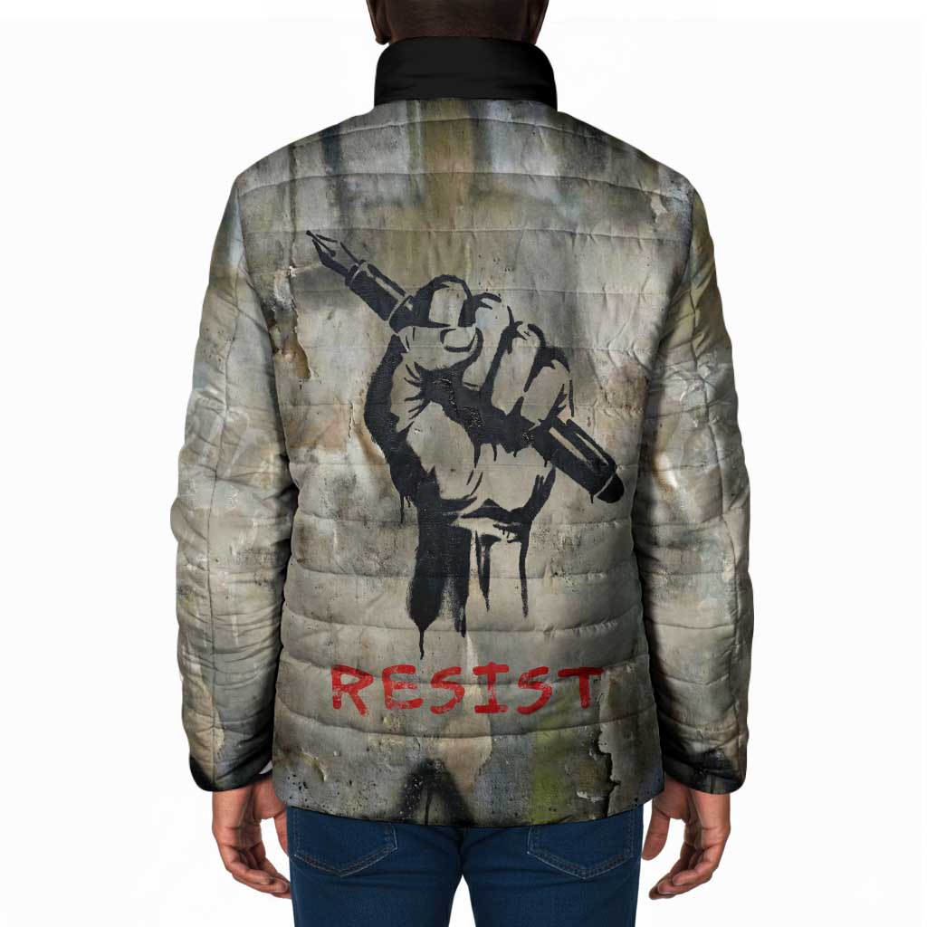 Ngugi wa Thiong O Padded Jacket Graffiti Resist Statement Ink Pen Revolution Fist Literary Activism - African Pride