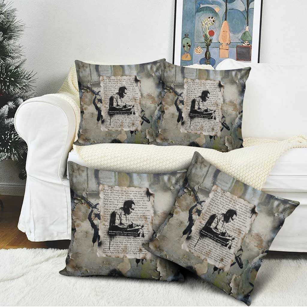 Ngugi wa Thiong O Pillow Cover Graffiti Resist Statement Ink Pen Revolution Fist Literary Activism - African Pride