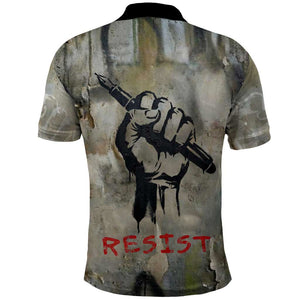 Ngugi wa Thiong O Polo Shirt Graffiti Resist Statement Ink Pen Revolution Fist Literary Activism - African Pride