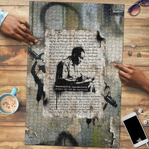 Ngugi wa Thiong O Puzzle Graffiti Resist Statement Ink Pen Revolution Fist Literary Activism - African Pride