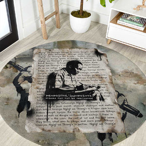 Ngugi wa Thiong O Round Carpet Graffiti Resist Statement Ink Pen Revolution Fist Literary Activism - African Pride