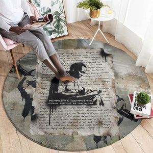 Ngugi wa Thiong O Round Carpet Graffiti Resist Statement Ink Pen Revolution Fist Literary Activism - African Pride