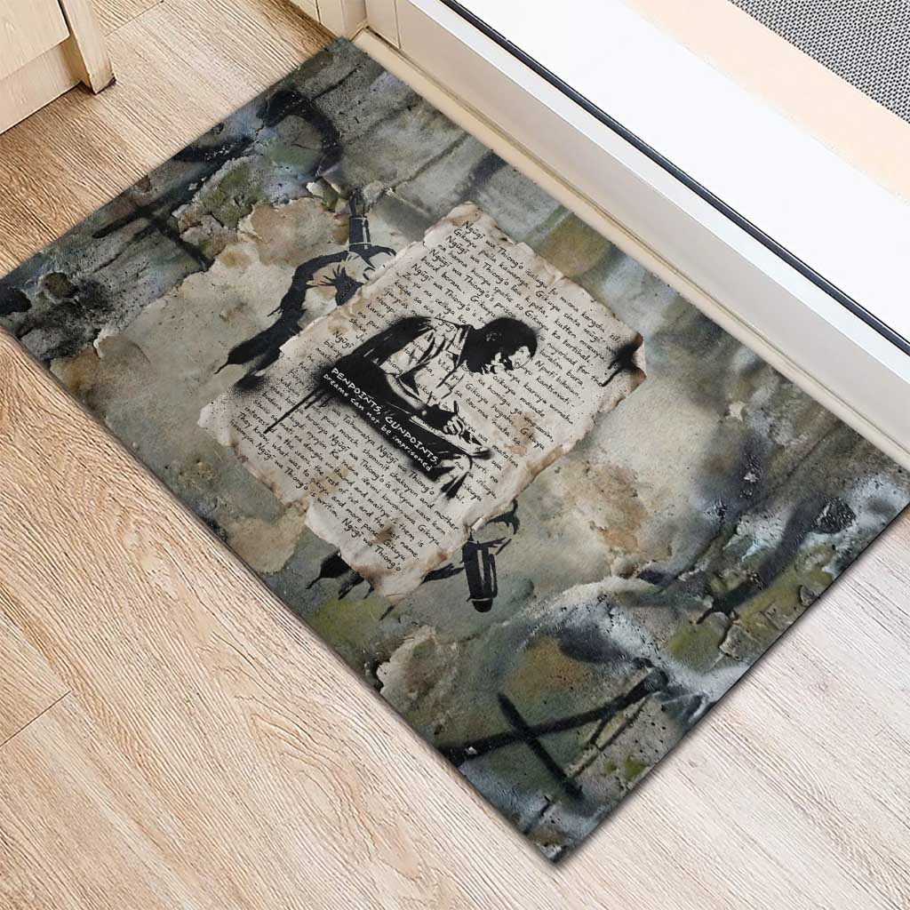 Ngugi wa Thiong O Rubber Doormat Graffiti Resist Statement Ink Pen Revolution Fist Literary Activism - African Pride