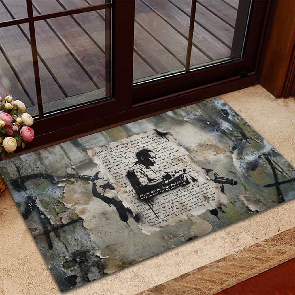 Ngugi wa Thiong O Rubber Doormat Graffiti Resist Statement Ink Pen Revolution Fist Literary Activism - African Pride