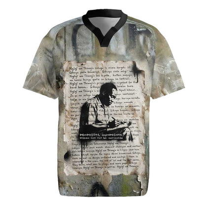 Ngugi wa Thiong O Rugby Jersey Graffiti Resist Statement Ink Pen Revolution Fist Literary Activism - African Pride