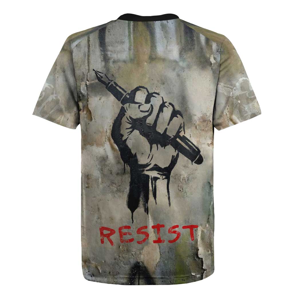 Ngugi wa Thiong O Rugby Jersey Graffiti Resist Statement Ink Pen Revolution Fist Literary Activism - African Pride