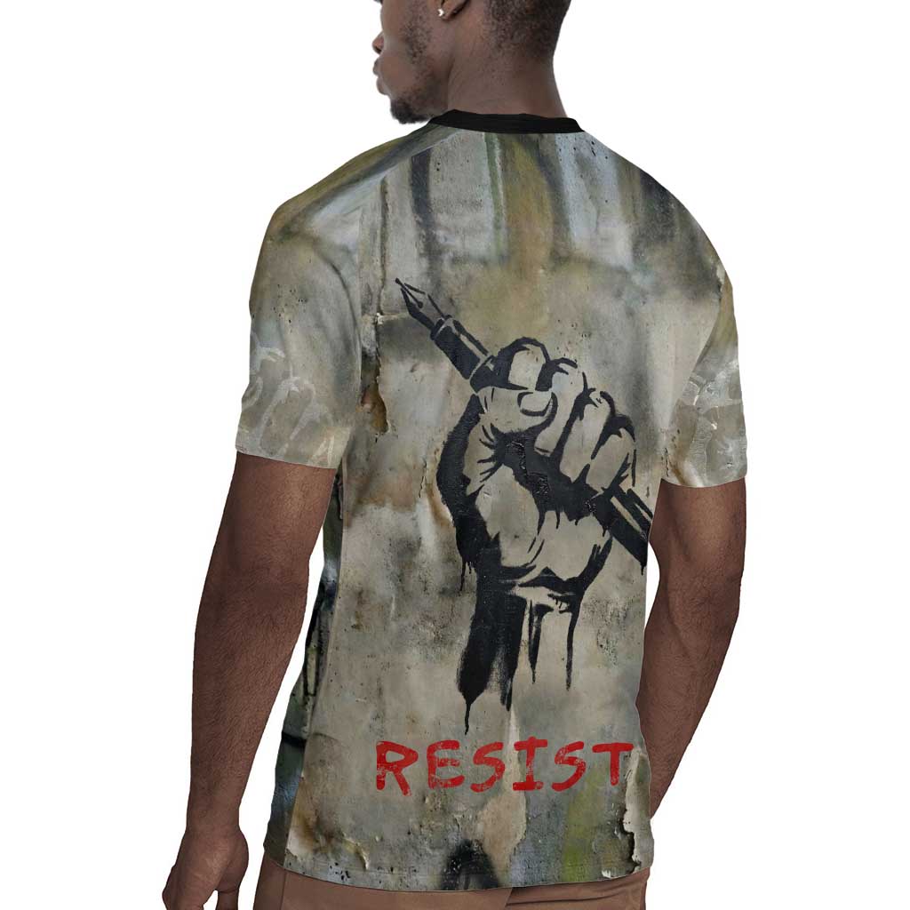 Ngugi wa Thiong O Rugby Jersey Graffiti Resist Statement Ink Pen Revolution Fist Literary Activism - African Pride