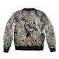 Ngugi wa Thiong O Sleeve Zip Bomber Jacket Graffiti Resist Statement Ink Pen Revolution Fist Literary Activism - African Pride