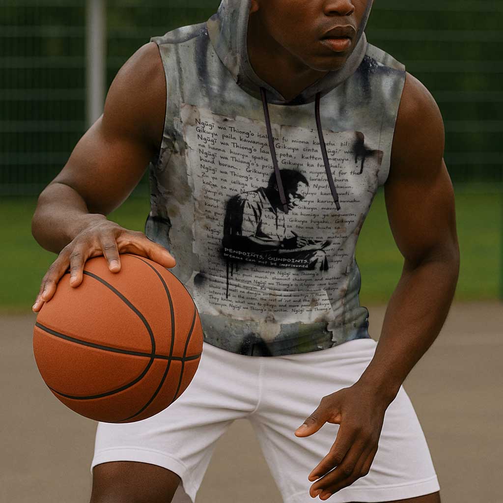 Ngugi wa Thiong O Sleeveless Hoodie Graffiti Resist Statement Ink Pen Revolution Fist Literary Activism - African Pride