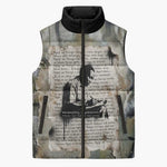 Ngugi wa Thiong O Sleeveless Puffer Jacket Graffiti Resist Statement Ink Pen Revolution Fist Literary Activism - African Pride