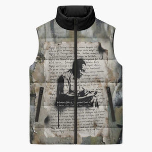 Ngugi wa Thiong O Sleeveless Puffer Jacket Graffiti Resist Statement Ink Pen Revolution Fist Literary Activism - African Pride