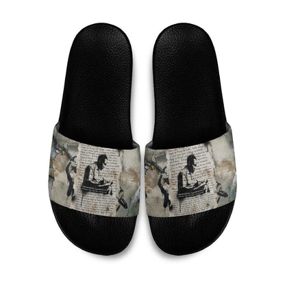 Ngugi wa Thiong O Slide Sandals Graffiti Resist Statement Ink Pen Revolution Fist Literary Activism - African Pride