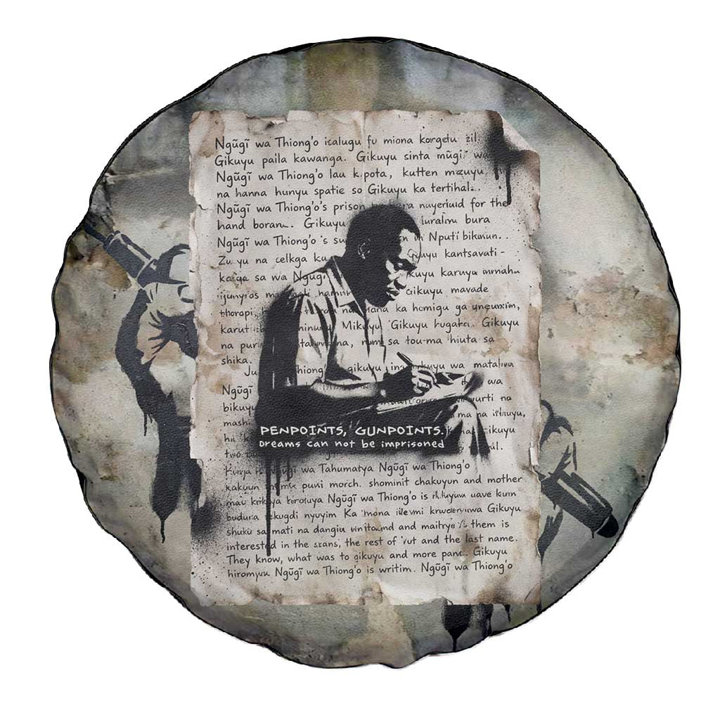Ngugi wa Thiong O Spare Tire Cover Graffiti Resist Statement Ink Pen Revolution Fist Literary Activism - African Pride