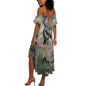 Ngugi wa Thiong O Summer Maxi Dress Graffiti Resist Statement Ink Pen Revolution Fist Literary Activism - African Pride