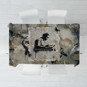 Ngugi wa Thiong O Tablecloth Graffiti Resist Statement Ink Pen Revolution Fist Literary Activism - African Pride