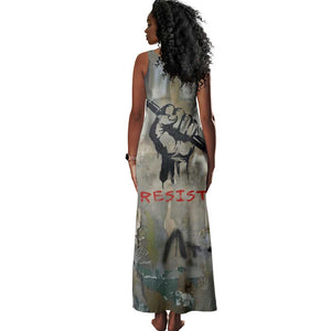 Ngugi wa Thiong O Tank Maxi Dress Graffiti Resist Statement Ink Pen Revolution Fist Literary Activism - African Pride