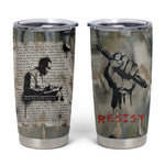 Ngugi wa Thiong O Tumbler Cup Graffiti Resist Statement Ink Pen Revolution Fist Literary Activism - African Pride