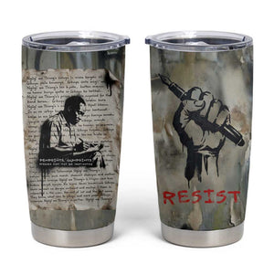 Ngugi wa Thiong O Tumbler Cup Graffiti Resist Statement Ink Pen Revolution Fist Literary Activism - African Pride
